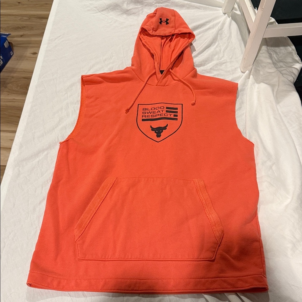 Under Armour Bold Orange Sleeveless Hoodie